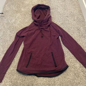 Athleta Maroon Hoodie with Black Accents